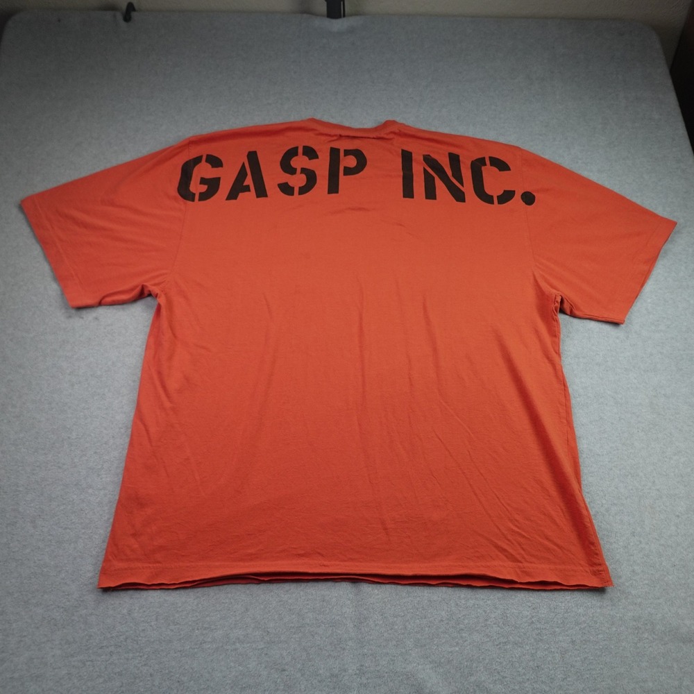 GASPT Shirt Mens XL Orange Division Iron Tee Athletic Gym Bodybuilding